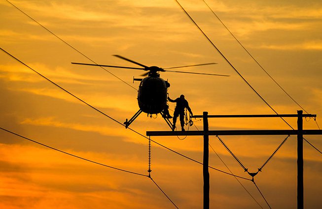 Oklahoma Transmission Line Construction Helicopters